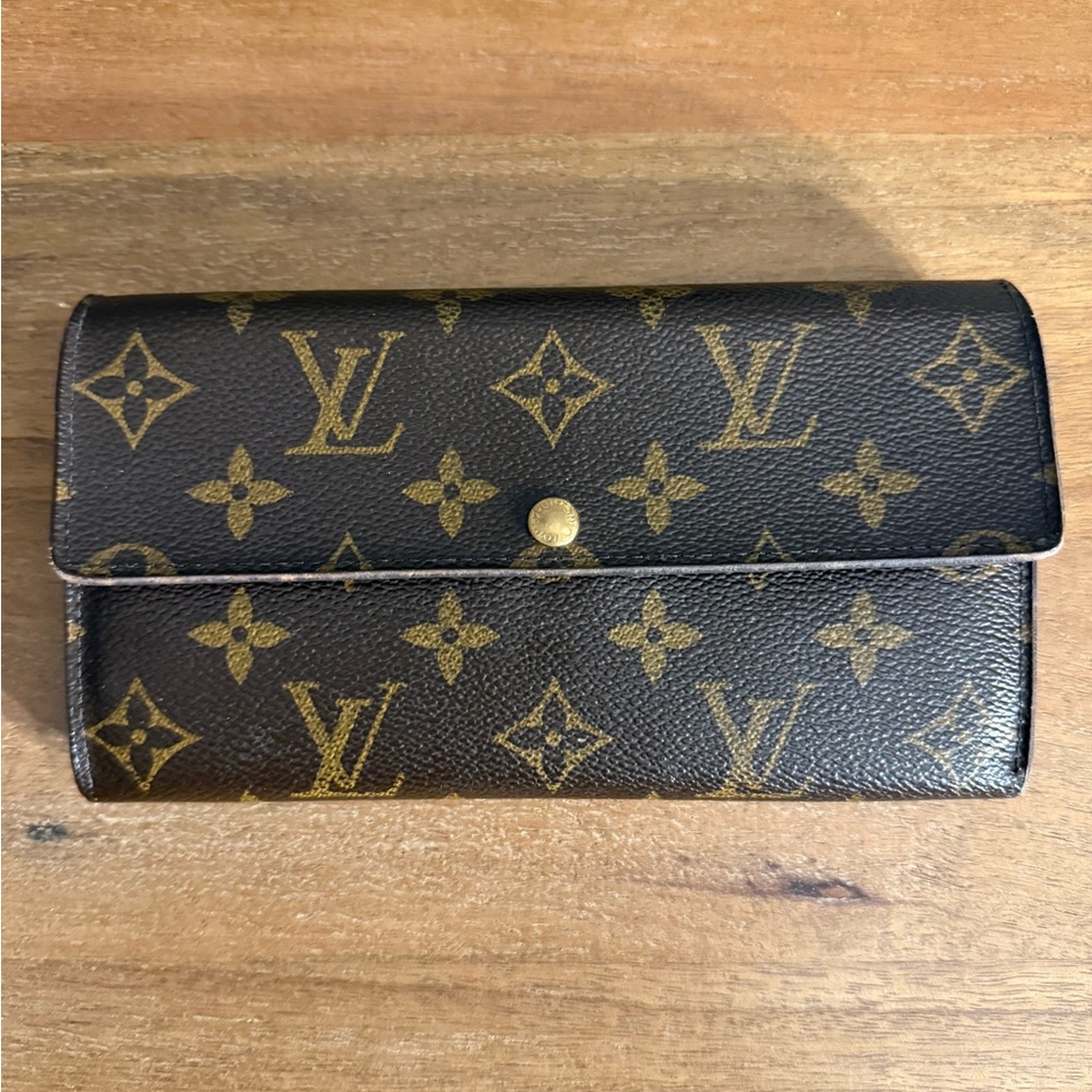 Louis Vuitton Black and Gold Monogram Wallet